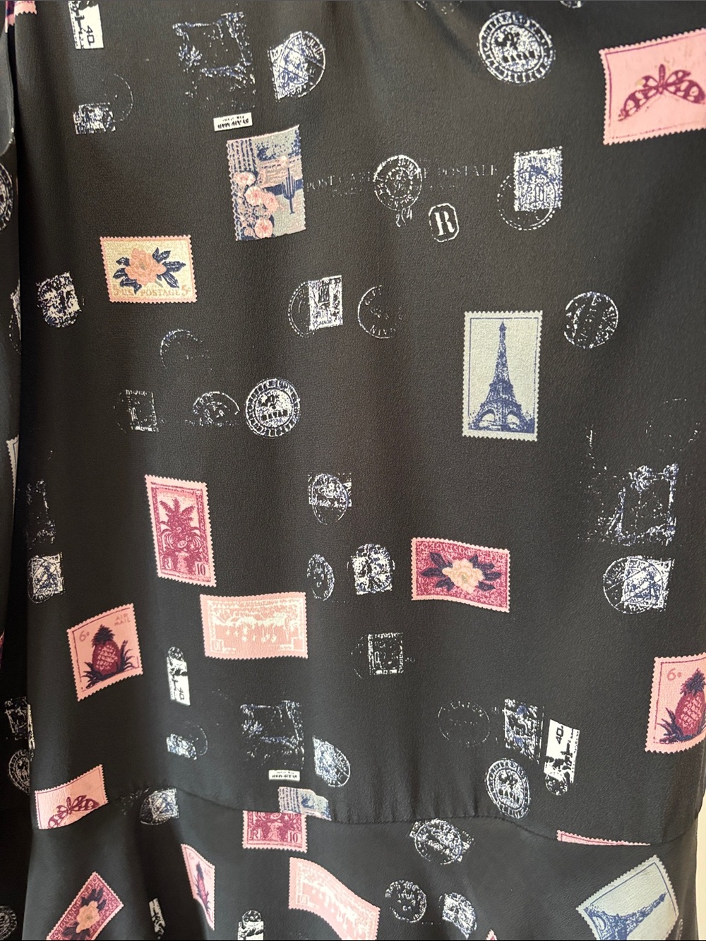 Joie Black Mini Dress with Pink and Light Blue Print - Picture 10 of 10